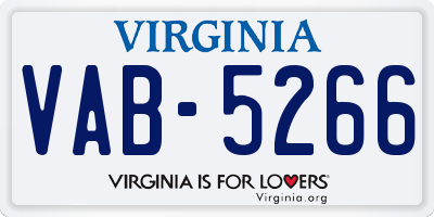 VA license plate VAB5266