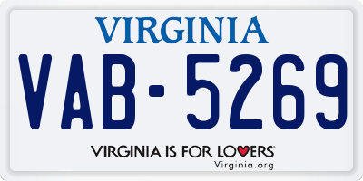 VA license plate VAB5269