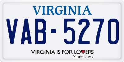 VA license plate VAB5270