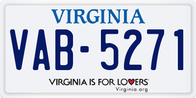 VA license plate VAB5271