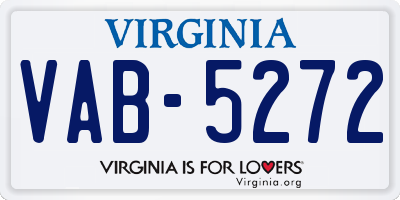 VA license plate VAB5272