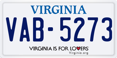 VA license plate VAB5273