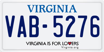 VA license plate VAB5276