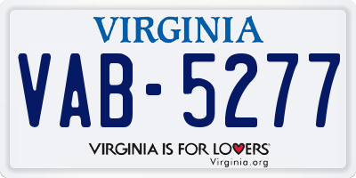 VA license plate VAB5277