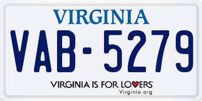 VA license plate VAB5279