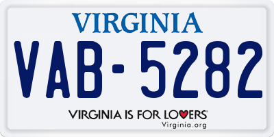 VA license plate VAB5282