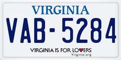 VA license plate VAB5284