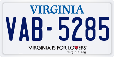 VA license plate VAB5285