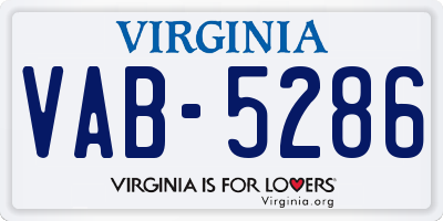 VA license plate VAB5286