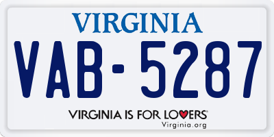 VA license plate VAB5287