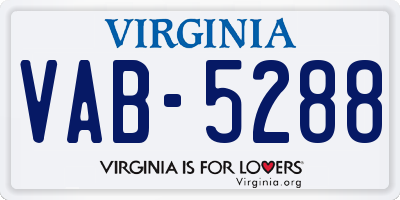 VA license plate VAB5288