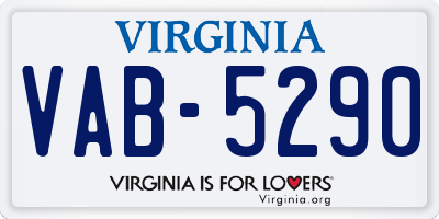 VA license plate VAB5290