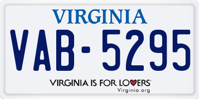 VA license plate VAB5295