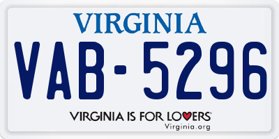 VA license plate VAB5296