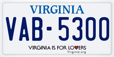 VA license plate VAB5300