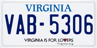 VA license plate VAB5306