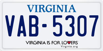 VA license plate VAB5307