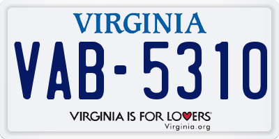 VA license plate VAB5310