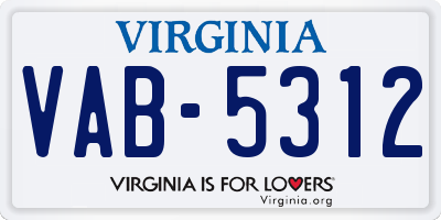 VA license plate VAB5312