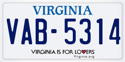 VA license plate VAB5314