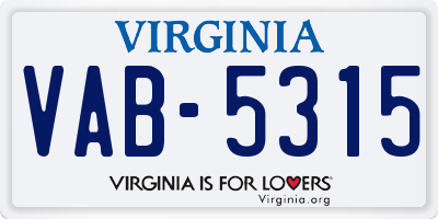 VA license plate VAB5315