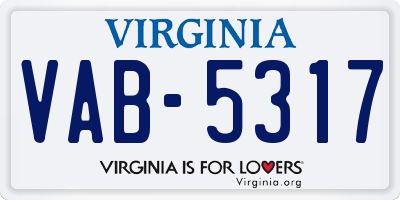 VA license plate VAB5317