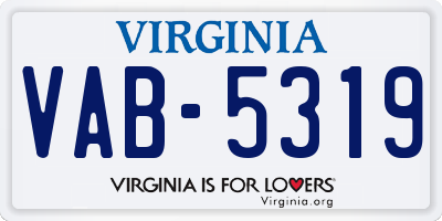 VA license plate VAB5319