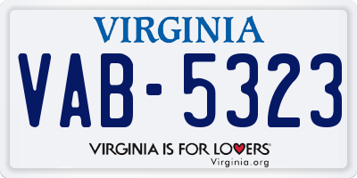 VA license plate VAB5323