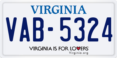 VA license plate VAB5324