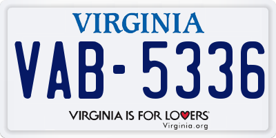 VA license plate VAB5336