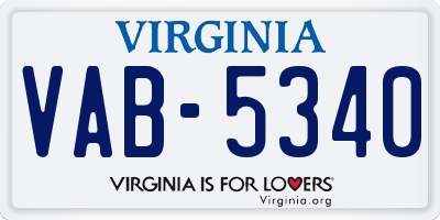 VA license plate VAB5340