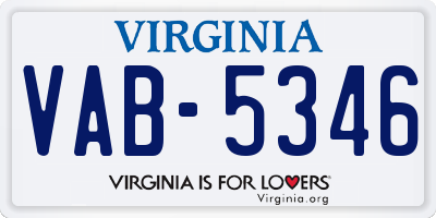 VA license plate VAB5346