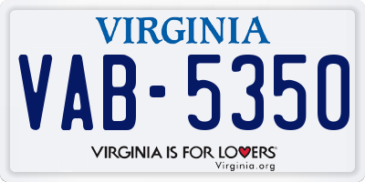 VA license plate VAB5350