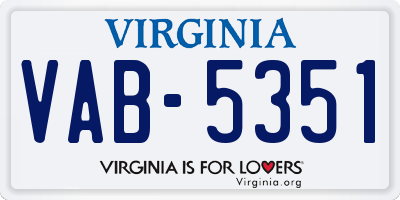 VA license plate VAB5351