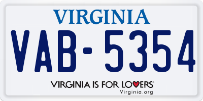 VA license plate VAB5354