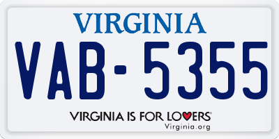 VA license plate VAB5355