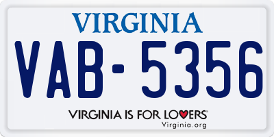 VA license plate VAB5356