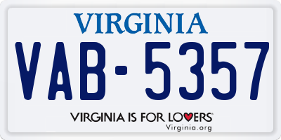 VA license plate VAB5357