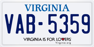 VA license plate VAB5359