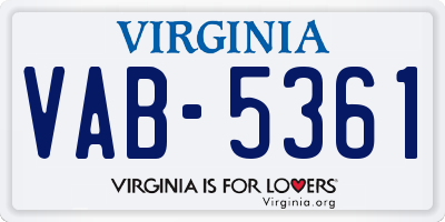 VA license plate VAB5361