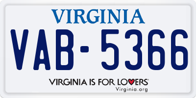 VA license plate VAB5366