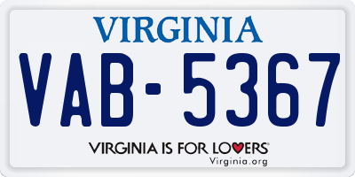VA license plate VAB5367
