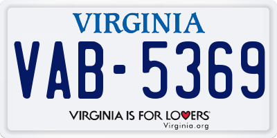 VA license plate VAB5369