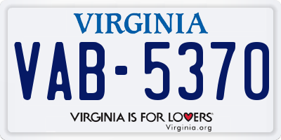 VA license plate VAB5370