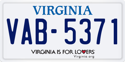 VA license plate VAB5371