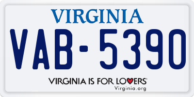VA license plate VAB5390