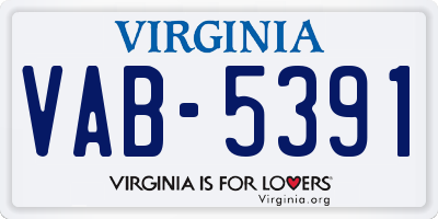 VA license plate VAB5391