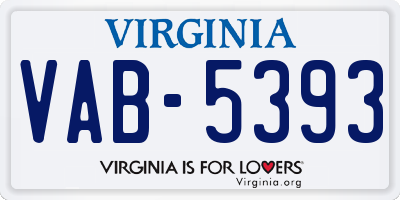 VA license plate VAB5393