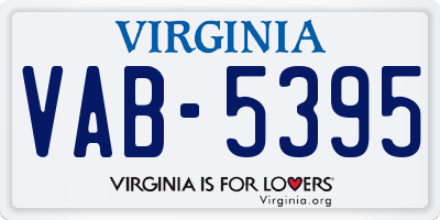 VA license plate VAB5395