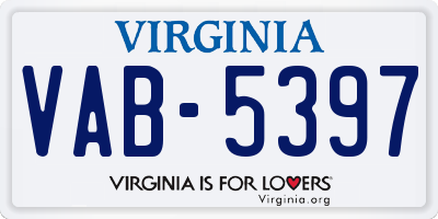 VA license plate VAB5397